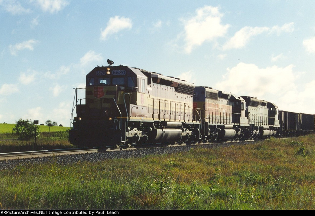 Empty coal train rolls west